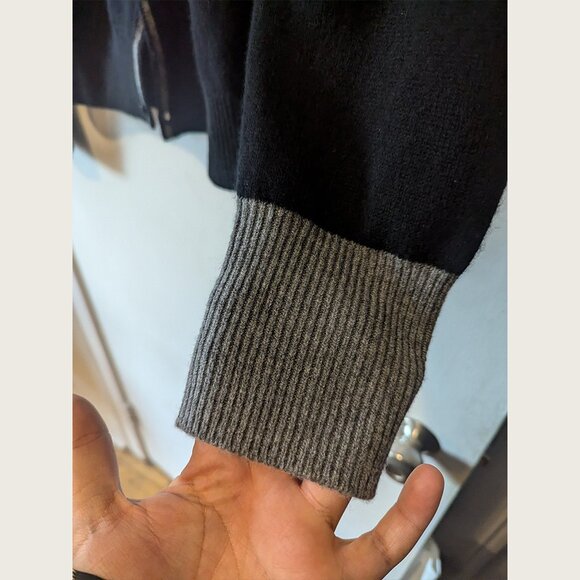 RANDOM IDENTITIES - Cashmere blend two-tone cardigan - Sz L - Picture 5 of 9